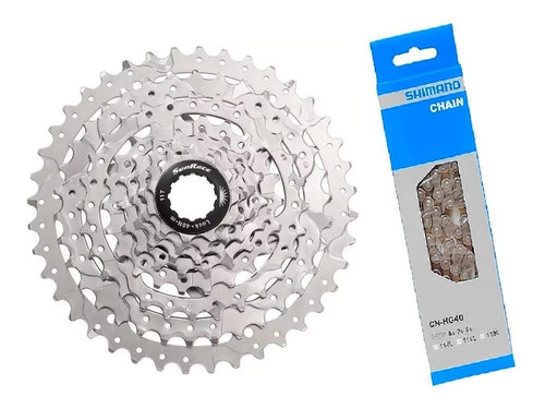 Cassete Sunrace M680 8v 11-40 + Corrente Shimano Hg40