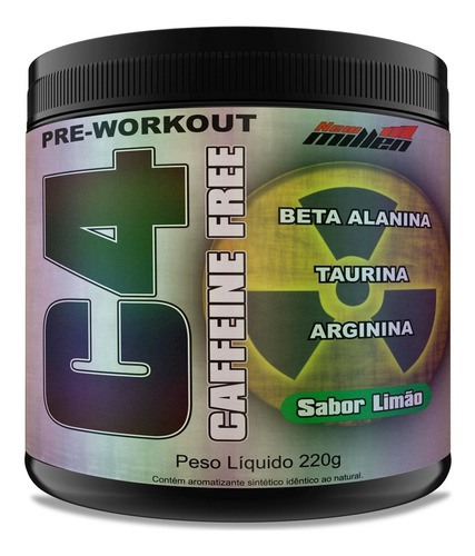 C4 Caffeine Free Pré Workout 200g - New Millen - Sem Cafeína