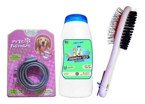Kit Para Perros Collar Atipulgas +shampoo +peine