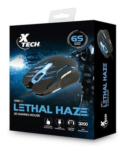 Lethal Haze Xtech Mouse 6 Botones Para Videojuegos Xtm-610