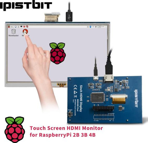Pantalla Ipistbit 5 Raspberry Pi, Monitor De Pantalla Táctil
