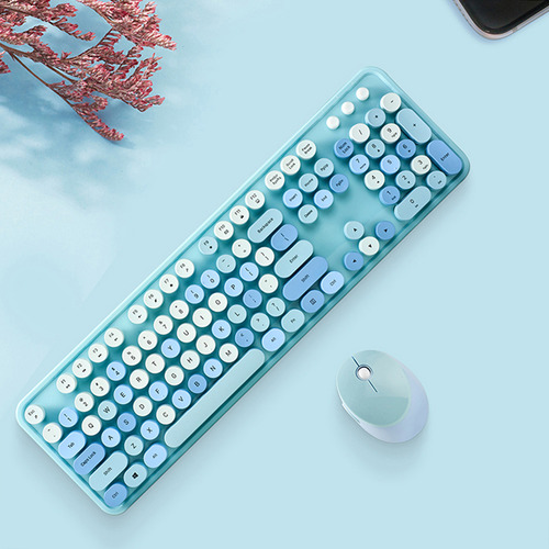 Conjunto De Teclado E Mouse Sem Fio Sweet Mixed Color 2.4g