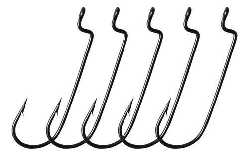 30pcs/pack Offset Fishing Hooks Worm Hooks Black/red High Ca