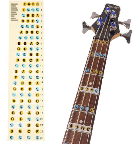 Moonembassy Bass Guitar Diapasón Nota Mapa Calcomanías / Peg