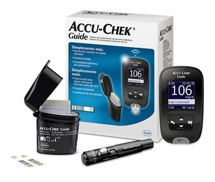 Imagen 1 de 5 de Glucometros Accu-chek Guide 60 Tiras Y 210 Lancetas