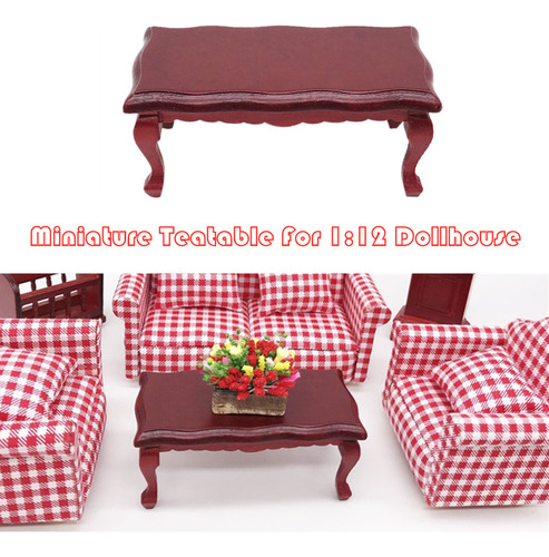 Mesa De Café Con Mesa De Té En Miniatura, Tamaño L, 1:12 Dol