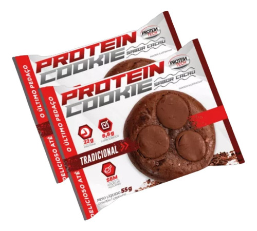 6x Cookie Proteintech Sabores Top Dieta Lowcarb Sabor Cacau