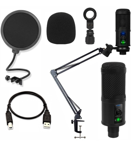 Microfono Condensador Usb Bm-65 Cardiode Tripode+filtro+mute