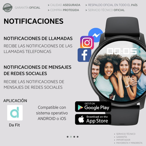 Imagen 9 de 10 de Reloj Mujer Smartwatch Deportivo Sumergible + Malla Metal