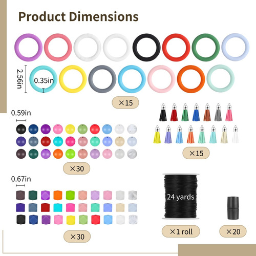 Kits Para Hacer Anillos Con Cuentas De Silicón Kit De 15 Lla