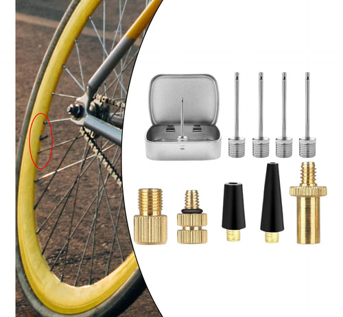 4 Valve Adapter Set Repairing Accessories Tire Tube Pump