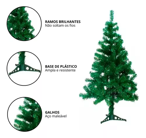 Árvore De Natal Verde Modelo Luxo Pinheiro 90 Cm 73 Galhos A0309N