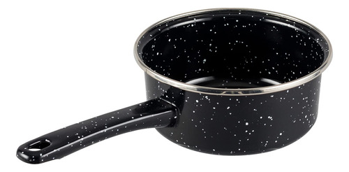 Cazo De 14 Cm De Acero Esmalte Vitrificado Color Negro
