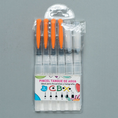 Imagen 4 de 8 de Pinceles Waterbrush Recargables Cbx Tanque Agua X 6 Unid