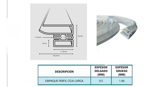 Empaque Puerta Refrigerador /perfil Ceja Larga