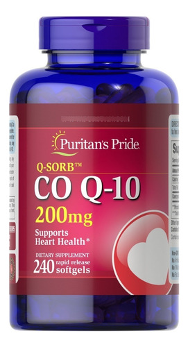 Coenzima Q10 200 Mg Puritan's Pride 240 Softgels