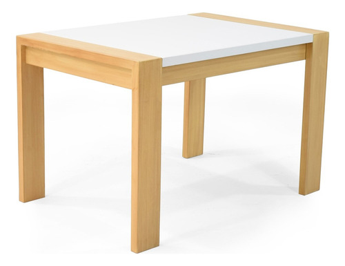 Mesa De Comedor Dinara 4 Puestos Patas Blanco/matiz Natural