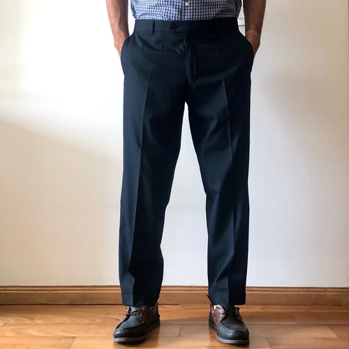 Pantalon De Vestir Hombre Zara Clásico Azul Oscuro T.36