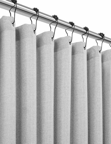 Godimerhea Cortina Ducha Gris Para Baño Lino Texturizado 72