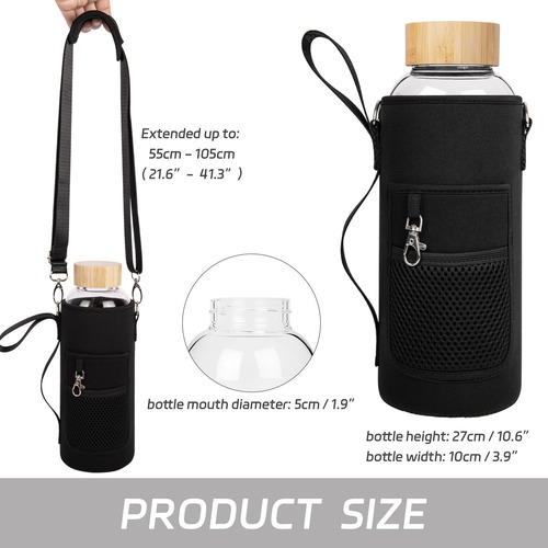 Botella De Agua Deportiva Ferexer De Vidrio De Borosilicato