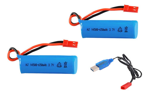 2 Baterías Lipo De 15c 3.7 V De 650 Mah Jst Enchufe Con Ca.