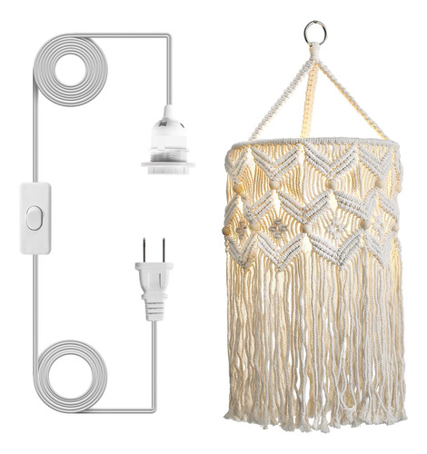 Jnd Boho Lamp Shade, Sombra De Lampara Macrame Hecha A Mano,