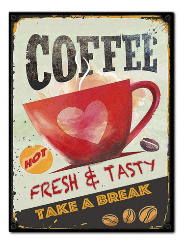 #1578 - Cuadro Decorativo Vintage Café Coffee Cocina Poster 
