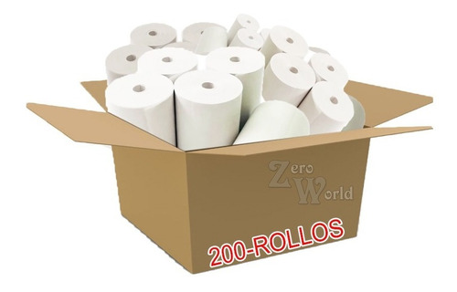 Caja 200 Rollos Termico Para Miniprinter Portatil  57x40mm 