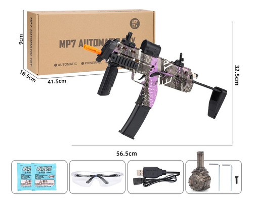 Pistola Mp7 De Hidrogel Lanzadora + 2 Cargadores Eléctricos (Usado)