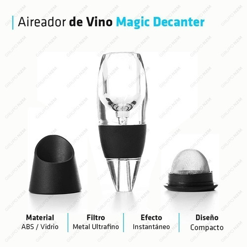Decantador De Vino Decanter Aireador Oxigenador Con Base