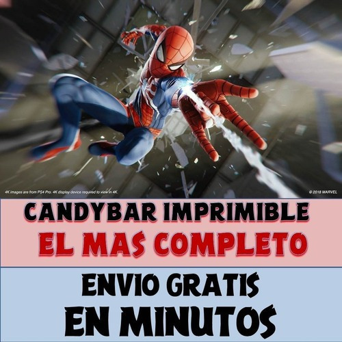 Kit Imprimible Candy Bar Hombre Araña El Mas Completo