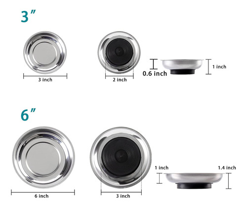 Conjunto De 5 Bandejas Magnéticas De Acero Inoxidable ...