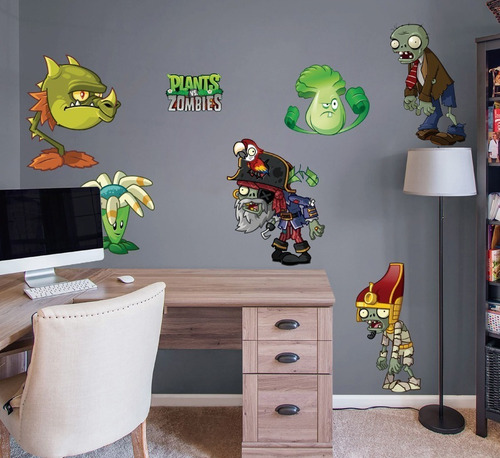 Vinilo Decorativo Plantas Vs Zombies 04. Calcomanía De Pared
