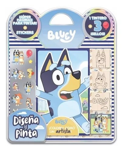 Maletin Acuarelas Libro Para Pintar Sticker Bluey Arte - TAPIMOVIL