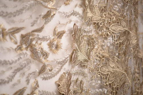 Imagen 2 de 2 de Tul Bordado De Seda Y Lurex - Género Importado - Mariages A2