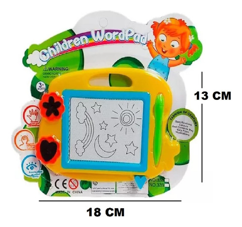 Imagen 2 de 3 de Pizarra Magica Chica Con Sellos En Blister 13x18 Cm Playking