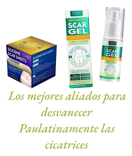 Kit Parche Silicón Rollo Reutilizable Y Gel Para Cicatrices