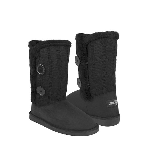 Botas Casuales Furor Para Mujer Suede Negro 30533