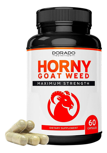 Horny Goat Weed Máxima Fuerza Energía Sexual 60 Cápsulas Sabor Sin Sabor