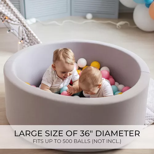 Piscina de bolas grande de espuma para niños pequeños: esta elegante piscina  de bolas crea un