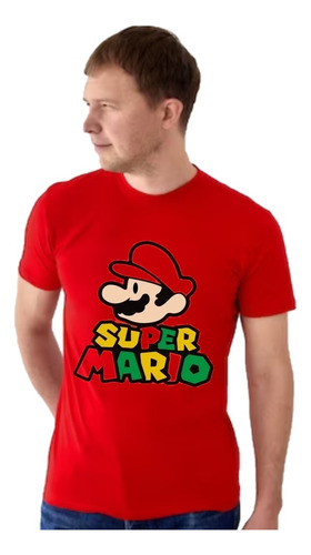 Remera Roja Super Mario Bros - Unisex - Manga Corta Moda