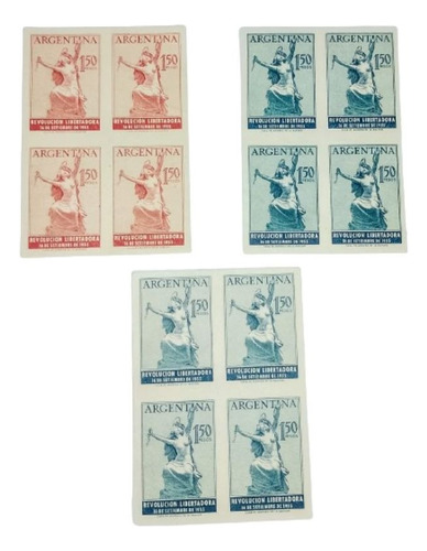 3 Cuadros S/dentar Argentina Revoluc. Libertadora 1955