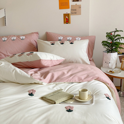 Flores En Polvo Blanco, Cama De 1,5 M, Funda De Edredón De 2