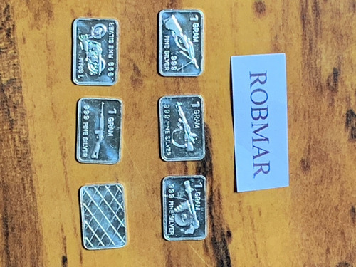 Robmar-monedas Rectangular Lote De 5 X 1 Gr. Plata 999-n°203