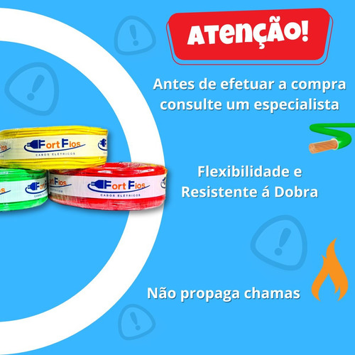 Fio Elétrico 1,5mm Cabo Flexível 1 5mm Rolo 100m Metros 750v