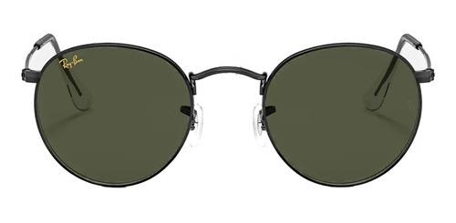 Imagen 2 de 2 de Anteojos de sol Ray-Ban Round Metal Legend Standard con marco de metal color polished shiny black, lente green de cristal clásica, varilla polished shiny black de metal - RB3447
