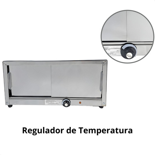 Estufa Vidro Curvo 4 Bandejas Inox Com Selo Do Inmetro 127v