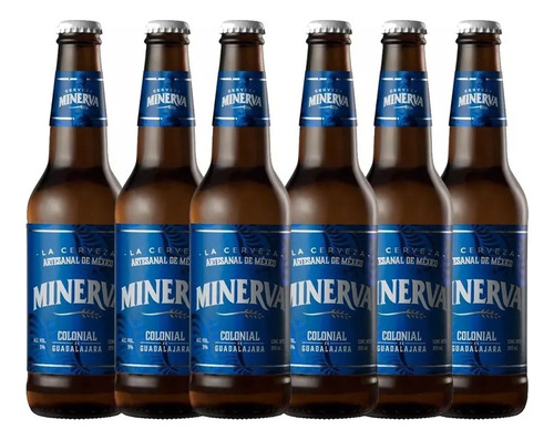 Pack De 6 Piezas De Cerveza Minerva Colonial Botella 355 Ml