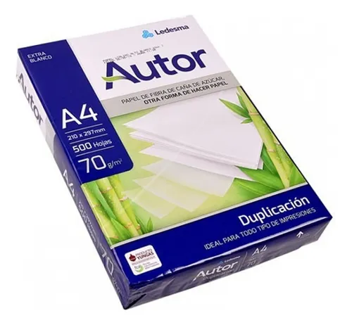 Resma De Papel A4 70g - 500 Hojas Autor Blanco