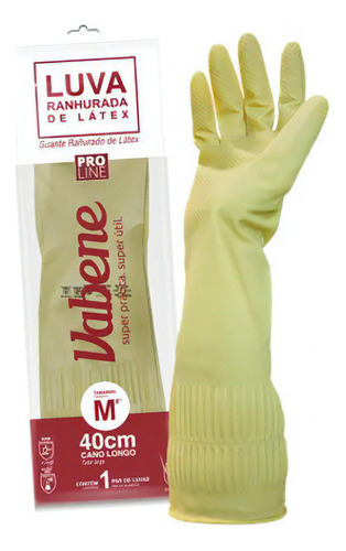 Luva Ranhurada Latex Flex Cano Longo 1 Par Vabene - M